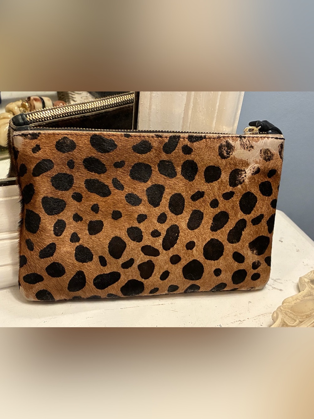 Clare V Leopard Haircalf Zip Pouch - Picture 3 of 12